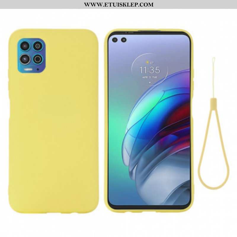 Etui do Moto G100 Płynny Silikon Ze Smyczą